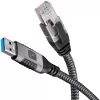 Techly ICOC U3A-RJ45-010 tinklo kabelis juoda, sidabrinė 1 m Cat6 F/UTP (FTP)