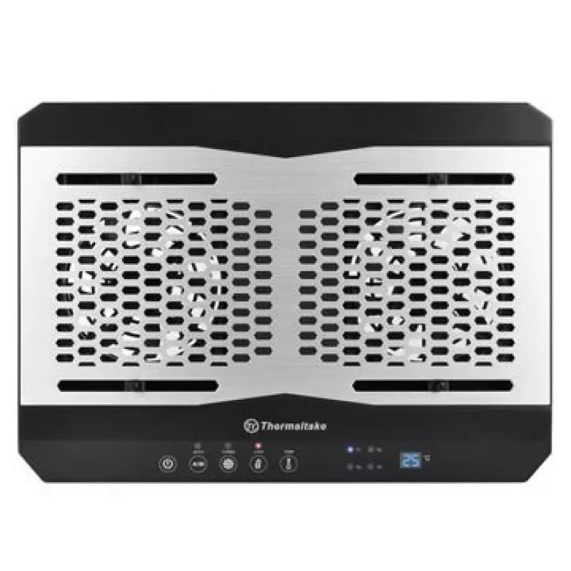 Nešiojamojo kompiuterio aušinimo padėklas THERMALTAKE CL-N002-PL12BL-A su 12 cm ventiliatoriumi, aliuminis ir plastikas, 390×277,5×49,3 mm, 1000–1300 RPM
