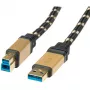 USB 3.0 kabelis ROLINE GOLD Type A M - B M 3.0 m