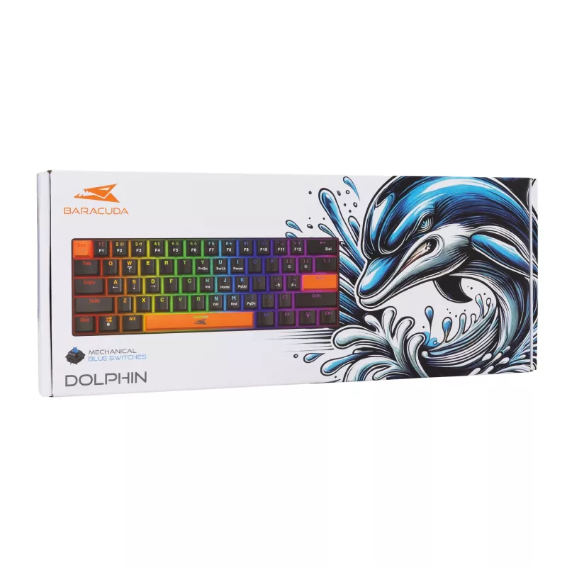 Mechaninė klaviatūra Baracuda Dolphin Juoda US išdėstymu su Blue jungikliais