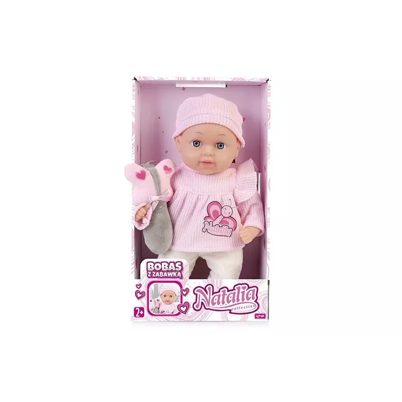 Lėlė Artyk Natalia 33 cm su žaislu - Artyk 33 cm kūdikio lėlė su priedu