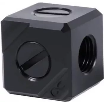 “Alphacool Eiszapfen” 5 vietų jungties gnybtas G1/4 IG - juodas acetalas (17556)