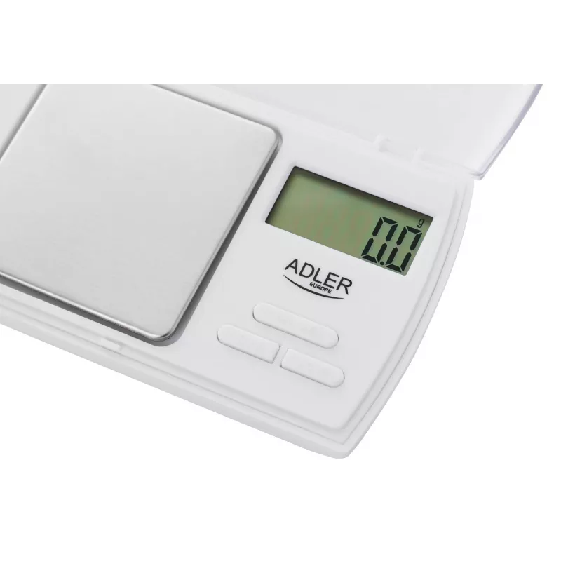 Adler AD 3161 virtuvinės svarstyklės balta stačiakampė elektroninė asmeninė svarstyklė
