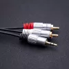 Garso kabelis Qoltec 52339 1 m 2xRCA 3,5 mm Juodas