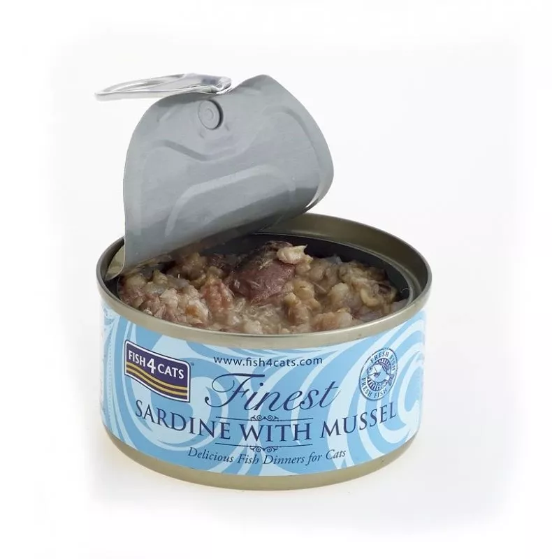 FISH4CATS Sardinė su midijomis – šlapias kačių maistas – 70 g