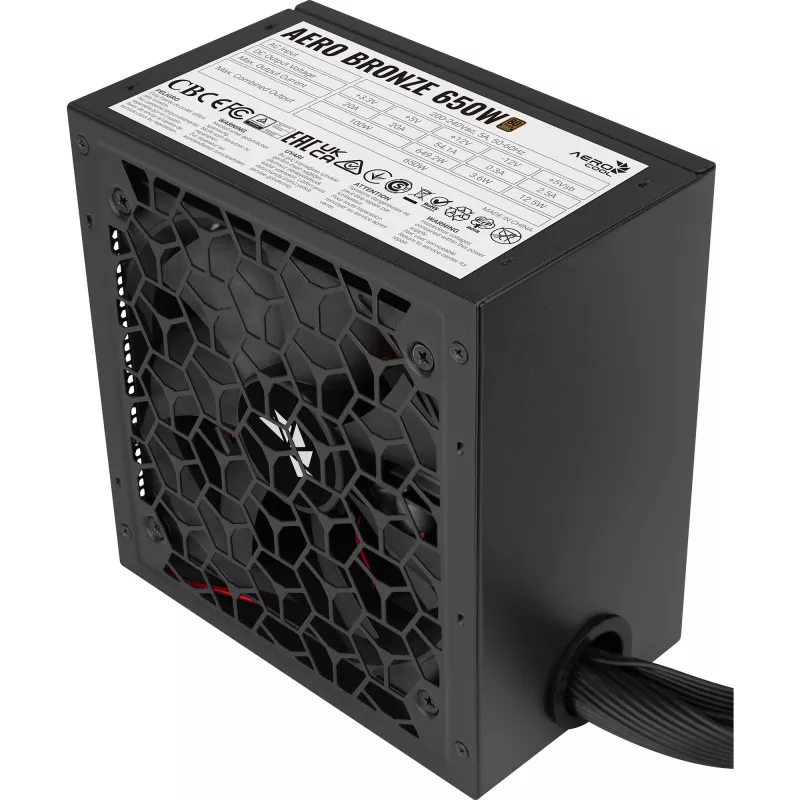 Maitinimo blokas AEROCOOL AERO BRONZE 650W APFC (V.2 2025) — 650W ATX PSU su aktyviuoju PFC