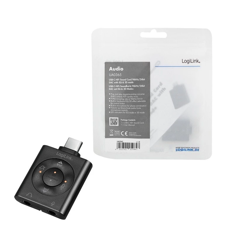 USB3.2 garso adapteris USB-C/M į 2x 3,5 mm/F 7.1