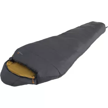 Miegmaišis easy camp Falcon I Mummy 10°C pilkas – lengvas vienvietis mumijos formos miegmaišis, komfortas 10°C