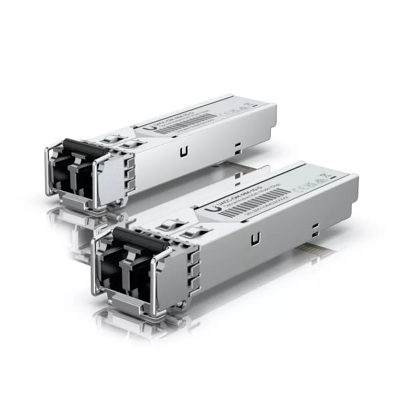 „Ubiquiti“ SFP siųstuvas-imtuvas, palaikantis daugiamodį šviesolaidį su dvipusiu LC UPC jungtimi. (UACC-OM-MM-1G-D)