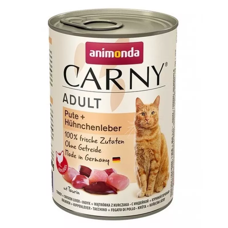 ANIMONDA Cat Carny Adult kalakutiena su vištienos kepenėlėmis - šlapias kačių ėdalas - 400 g