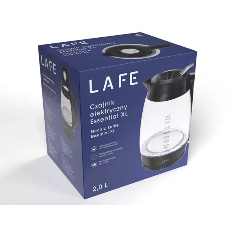 Elektrinis virdulys LAFE Essential XL 1,7 l 2200 W stiklinis