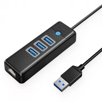 USB šakotuvas ORICO PW3UR-U3 3 prievadų su RJ45 Ethernet prievadu