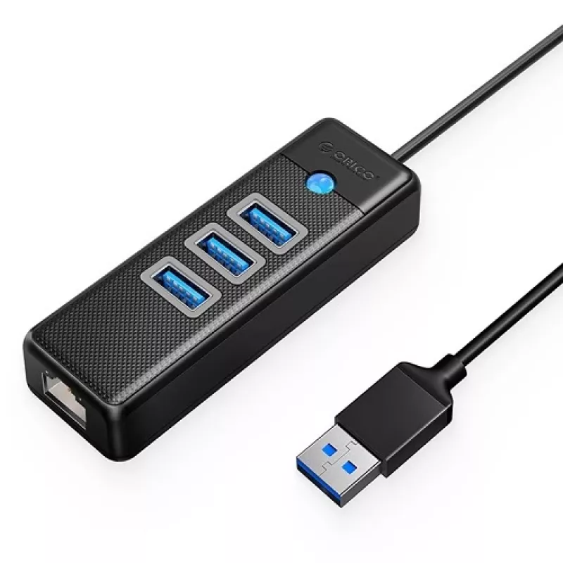 USB šakotuvas ORICO PW3UR-U3 3 prievadų su RJ45 Ethernet prievadu