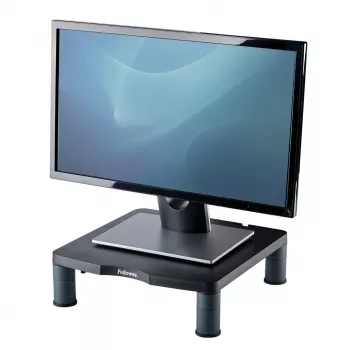 Fellowes kompiuterio monitoriaus stovas su 3 aukščio reguliavimo pakopomis - standartinis monitoriaus pakėlimo stovas su kabelių valdymu - ergonomiškas reguliuojamas monitoriaus stovas kompiuteriams - maks. svoris 27KG/maks. Si