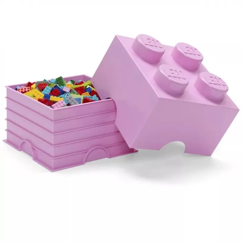 Laikymo plyta LEGO Room Copenhagen 4, rožinė — LEGO laikymo plyta 40031738, sukraunama talpykla žaislams ir tekstilei