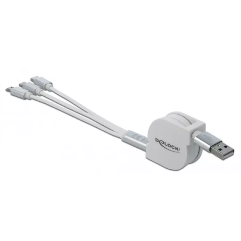 USB laidas DeLOCK 85850 0,98 m USB 2.0 USB A USB C/Micro-USB B/Lightning