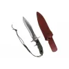 Stacionarus peilis cinema classic CC-H5 Rambo V — Išgyvenimo peilis, plieninė geležtė 230 mm, bendras ilgis 385 mm, žalia polimerinė rankena, odinės makštys