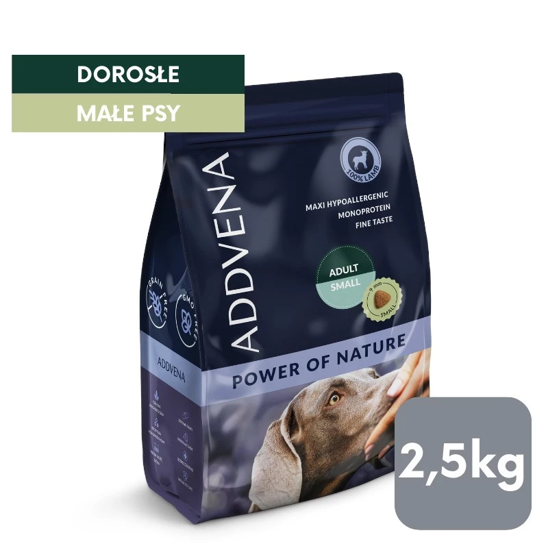 ADDVENA Power of Nature Adult Small Lamb - sausas šunų maistas - 2,5kg