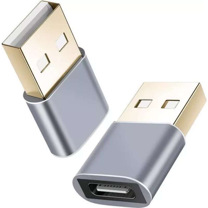 Adapter helos 304282 USB 2.0 Type-C lizdas į USB 2.0 kištuką, tamsiai pilkas