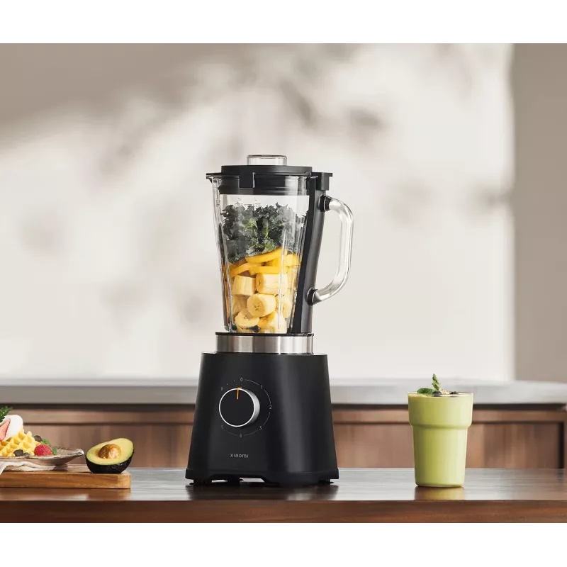 Virtuvinis blenderis Xiaomi BHR8936EU — 600 W, 1,75 L dubuo, 5 greičiai, sukamasis valdymas, nerūdijančio plieno peiliai, juodas