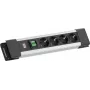 Maitinimo lizdų blokas Bachmann CONNECTUS 4×CEE7/3 1×Jungiklis 2,0 m CEE7/7 Pilka