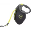 Ištraukiamas pavadėlis Flexi NEON GIANT M — 8 m juostinis pavadėlis, maks. apkrova 25 kg, ergonomiška rankena, juoda/geltona
