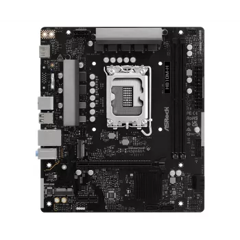 Micro ATX pagrindinė plokštė ASRock H810M-H — Intel H810, LGA 1851 (Socket V1), 2x DIMM DDR5, iki 128 GB, M.2 ir SATA III