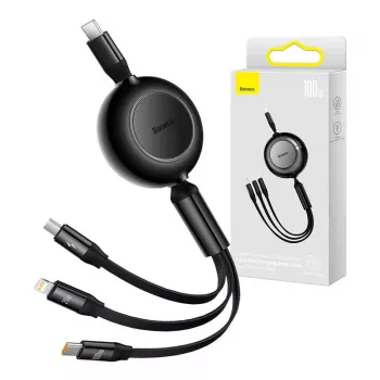 USB kabelis Baseus CAMJ010201 1,1 m USB 3.2 Gen 1 USB-C Micro USB-A Lightning juodas
