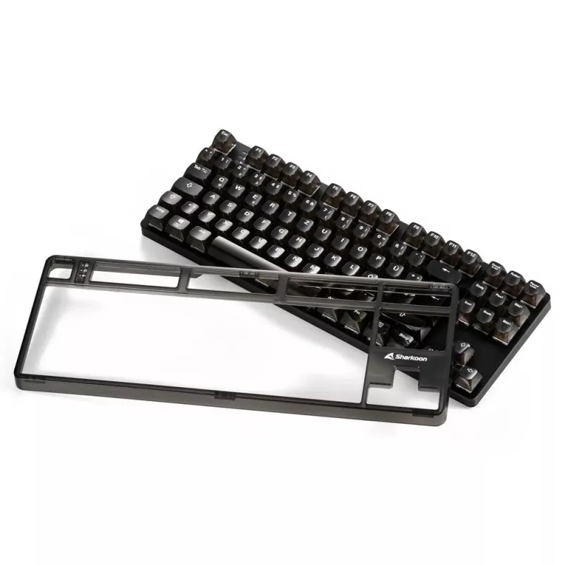 Mechaninė žaidimų klaviatūra Sharkoon Crystal Shark Juoda DE su RGB apšvietimu