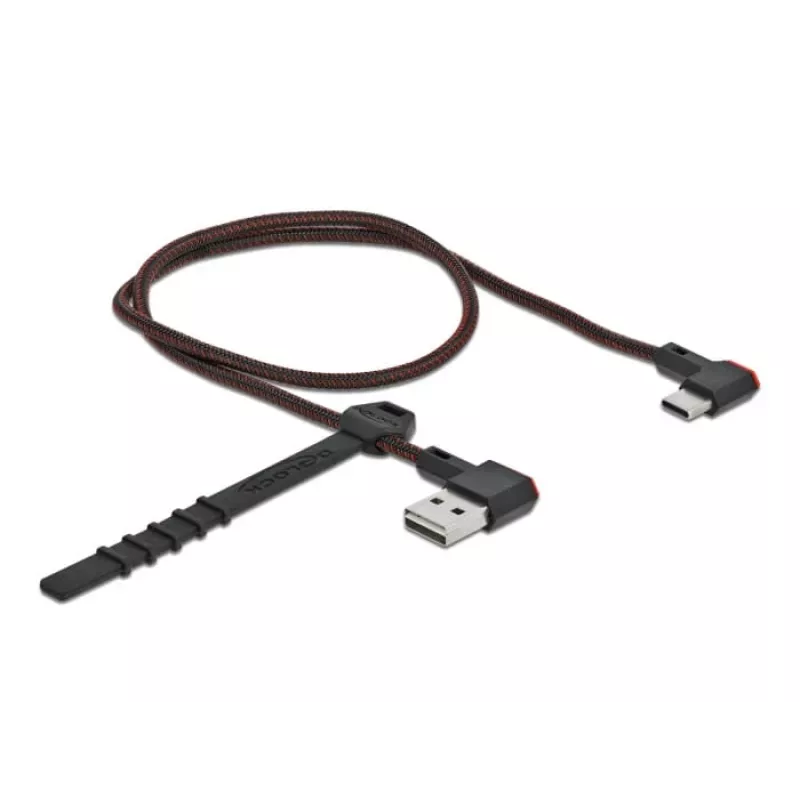 USB laidas DeLOCK EASY-USB 2.0 Type-A kištukas į Type-C kištukas 0,5 m juodas