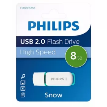 Philips FM08FD70B USB atmintukas 8 GB USB Type-A 2.0 Turkio, Balta