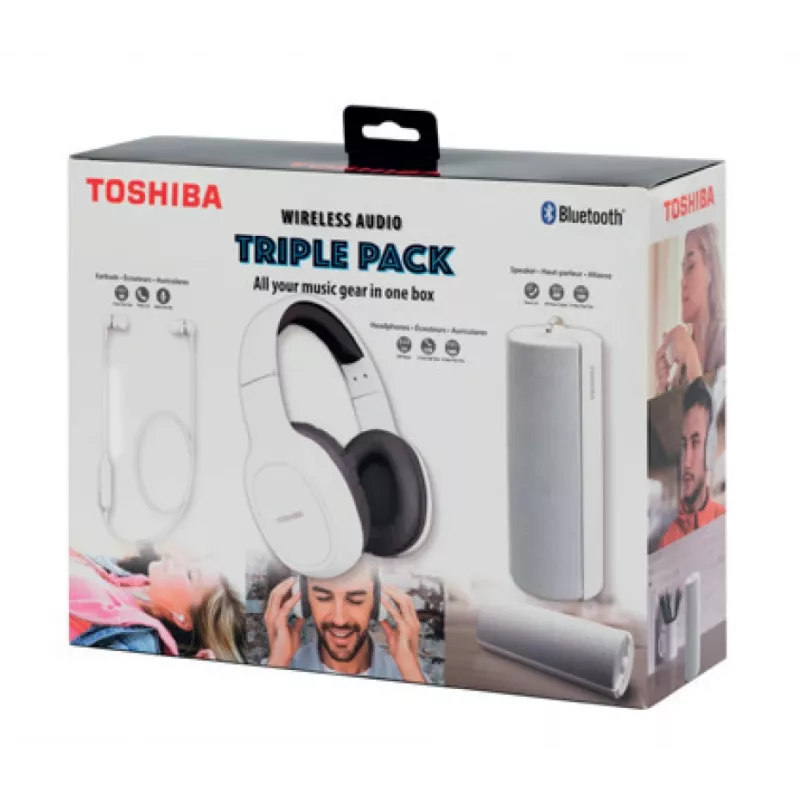 Ausinės Toshiba Wireless Audio Triple Pack HSP-3P19 baltos