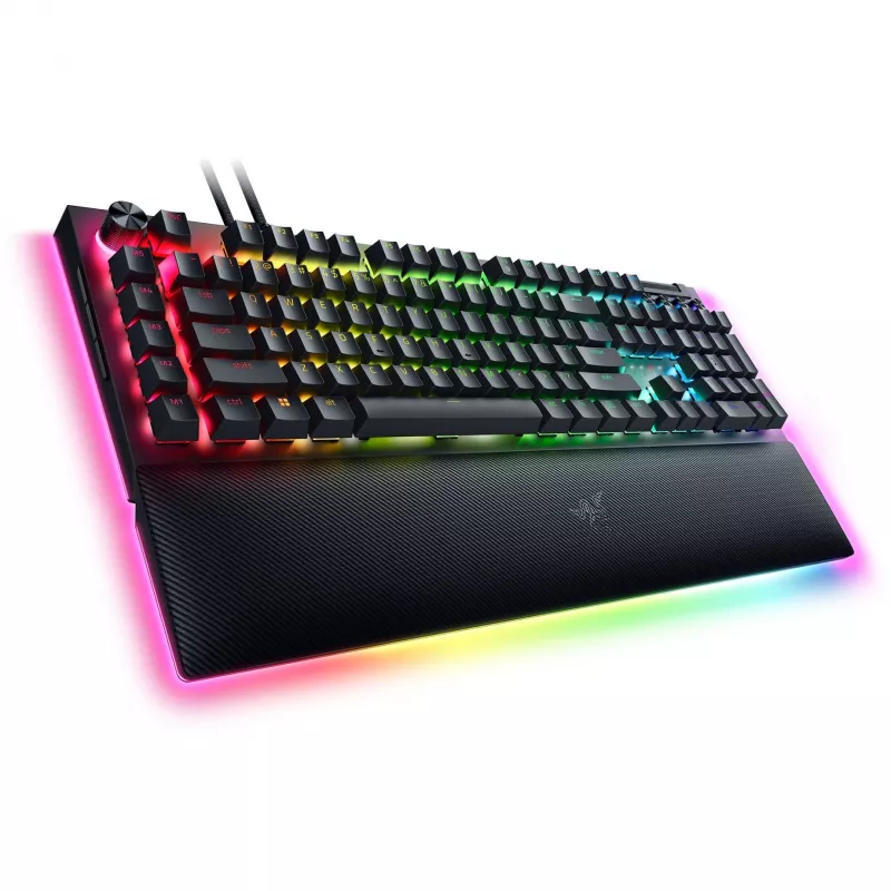 Razer JuodaWidow V4 Pro klaviatūra, žaidimų, USB, QWERTZ, vokiečių k., juoda, mechaninė RGB