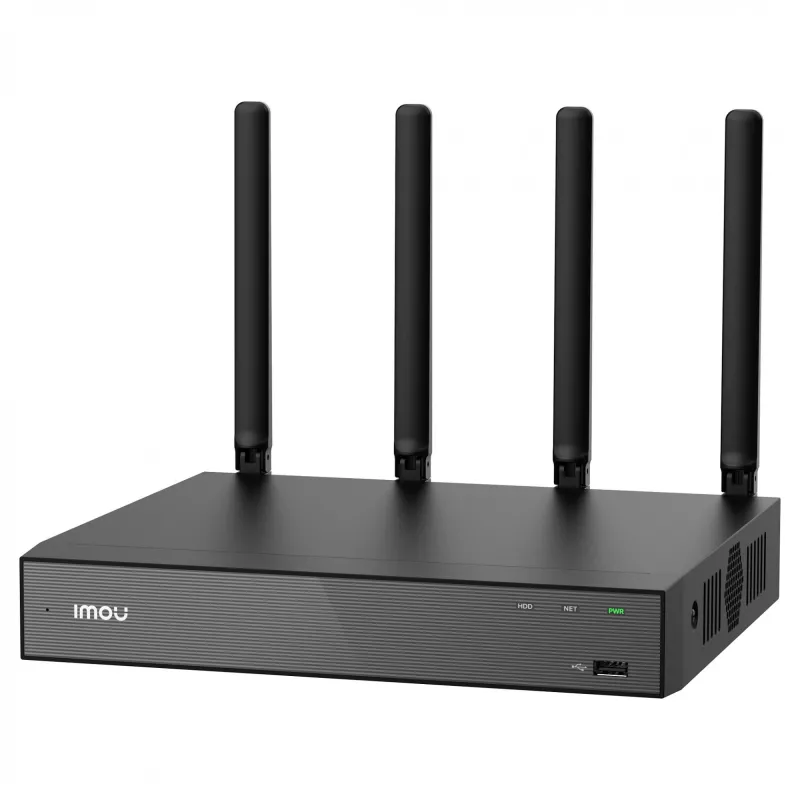 Tinklo vaizdo registratorius IMOU N118W juodas — 18 kanalų, 4 kan. atkūrimas, 3840×2160 maks., dviejų dažnių „Wi‑Fi“, SATA iki 16 TB