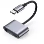 Ugreen 60164 Nešiojamojo kompiuterio dokas, prievadų daugiklis, laidinis USB 3.2 Gen 1 Type-C, pilkas