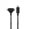 Įkrovimo ir duomenų kabelis native union Belt kabelis Duo Pro USB-C į USB-C ir Lightning juodas