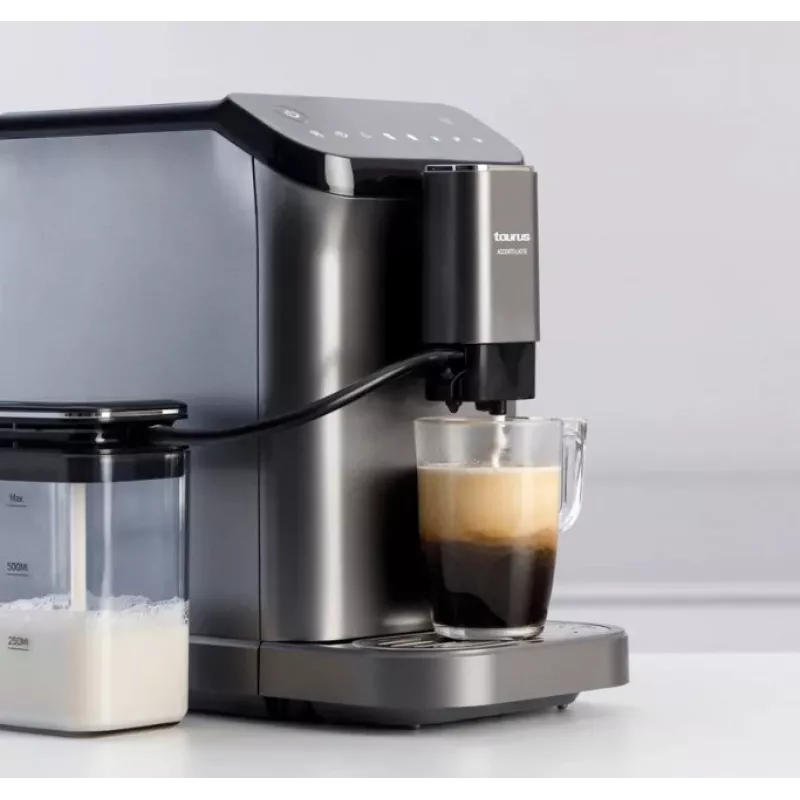 Espreso aparatas Taurus Accento Latte visiškai automatinis, įmontuotas malūnėlis, 1,5 L vandens bakelis, kavos pupelių įvedimas