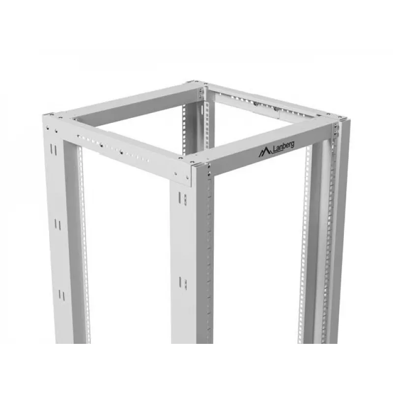 LANBERG 19 colių atviras stovas 27U 600x800 mm pilkas, 27U atviro rėmo serverių stovas