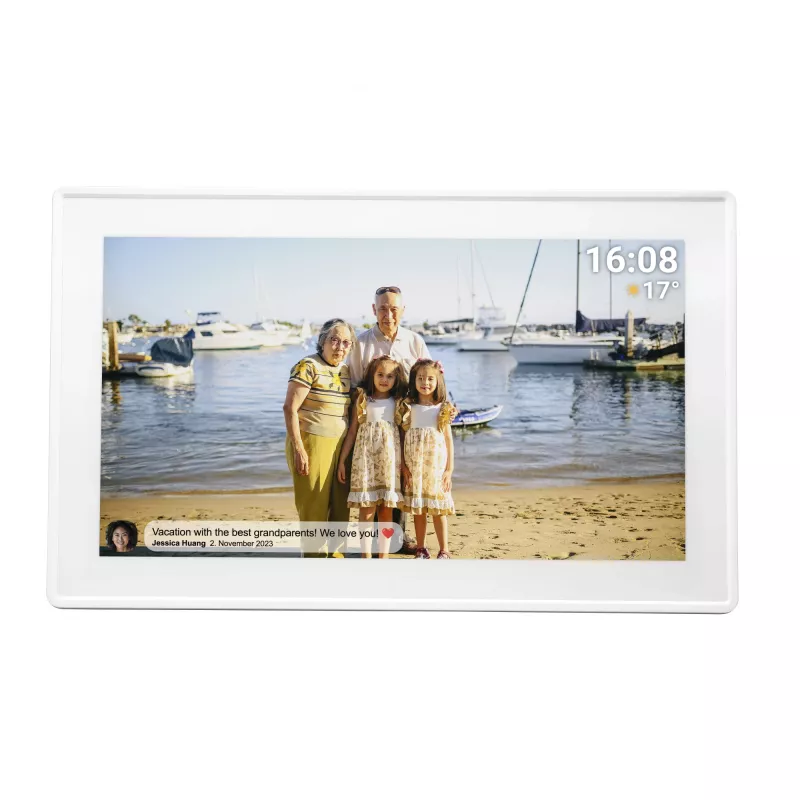 Denver PFF-1515W skaitmeninis nuotraukų rėmelis baltas 39,6 cm (15,6 inch) jutiklinis ekranas Wi-Fi