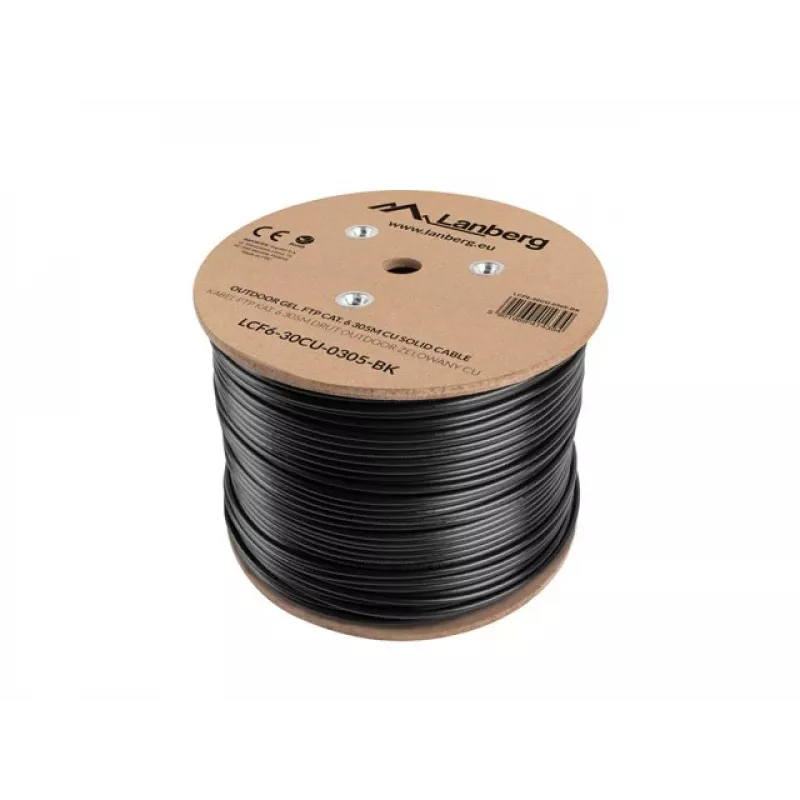 Tinklo kabelis Lanberg LCF6-30CU-0305-BK RJ45 Cat6 305 m Juodas