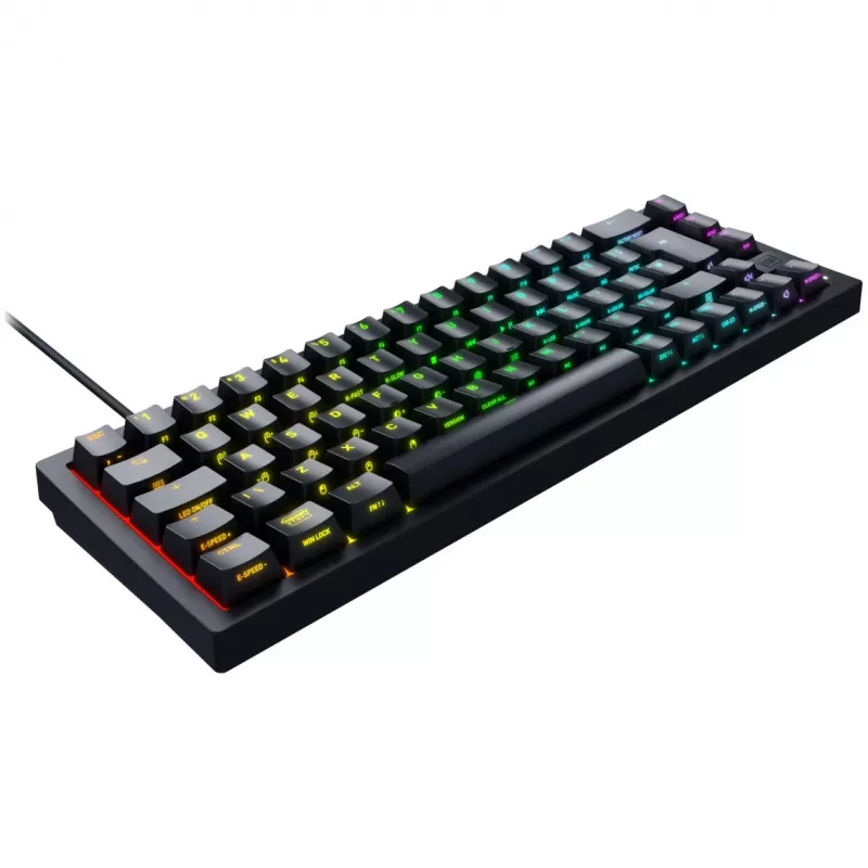 CHERRY K5V2 Kompaktiška klaviatūra, skirta žaidimams, USB, QWERTY, anglų k., juoda, 67 klavišai, RGB LED