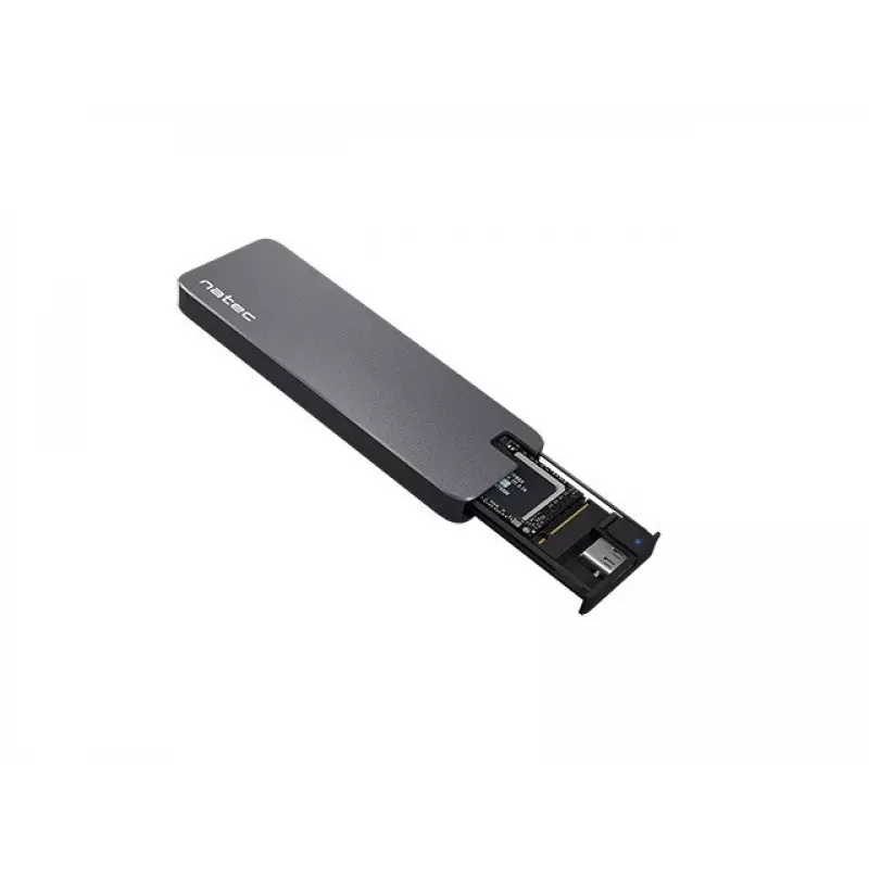 SSD korpusas NATEC Rhino M.2 NVMe juodas 2 TB USB Type-C, M.2 NVMe, USB 3.1 Gen 2, palaiko 30 mm