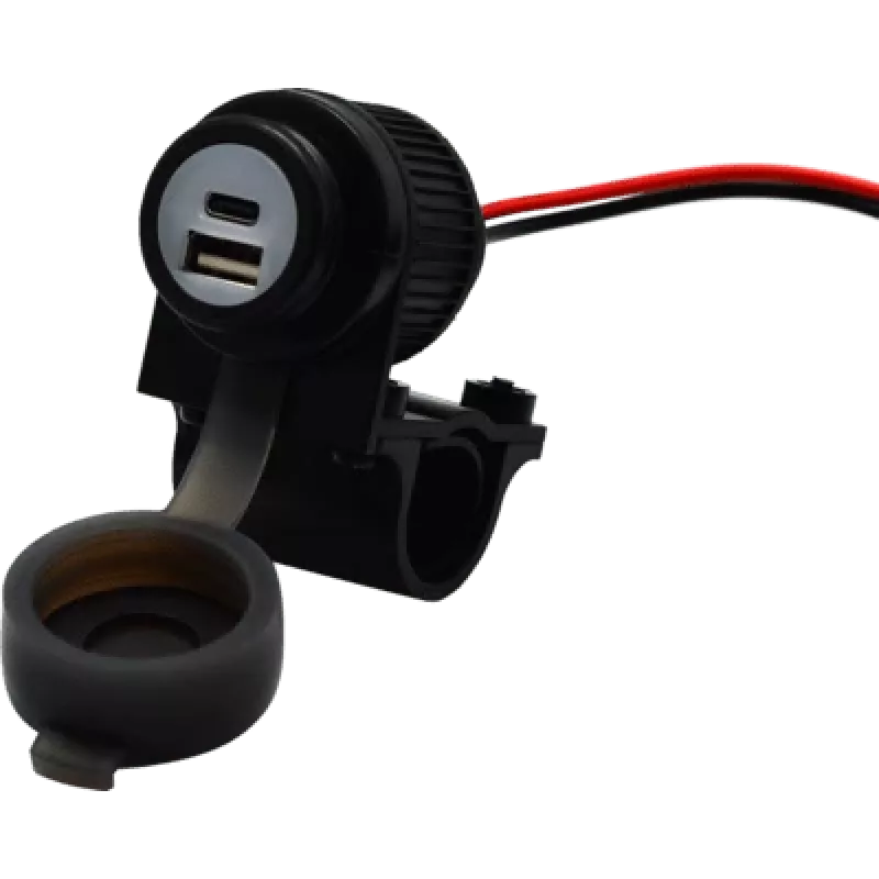 Albrecht Duo USB A+C lizdas motociklui 12/24V (73701)
