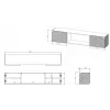 TV cabinet Cama Meble LARA 183x35x37 cm Juoda matt with built-in electric fireplace