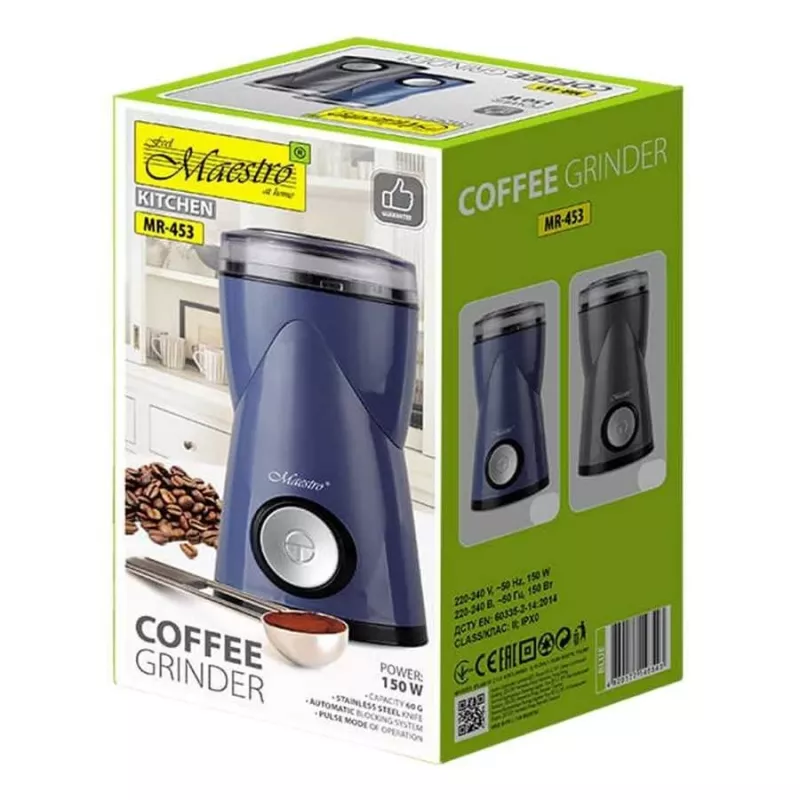 Feel-Maestro MR-453-Mėlyna kavos malūnėlis Peilinis malūnėlis 150 W