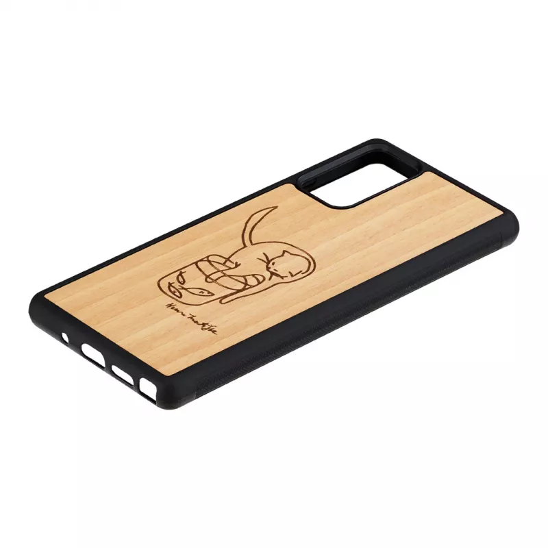 Apsauginis telefono dėklas man and wood, skirtas Samsung Galaxy Note 20, su katės ir žuvies raštu