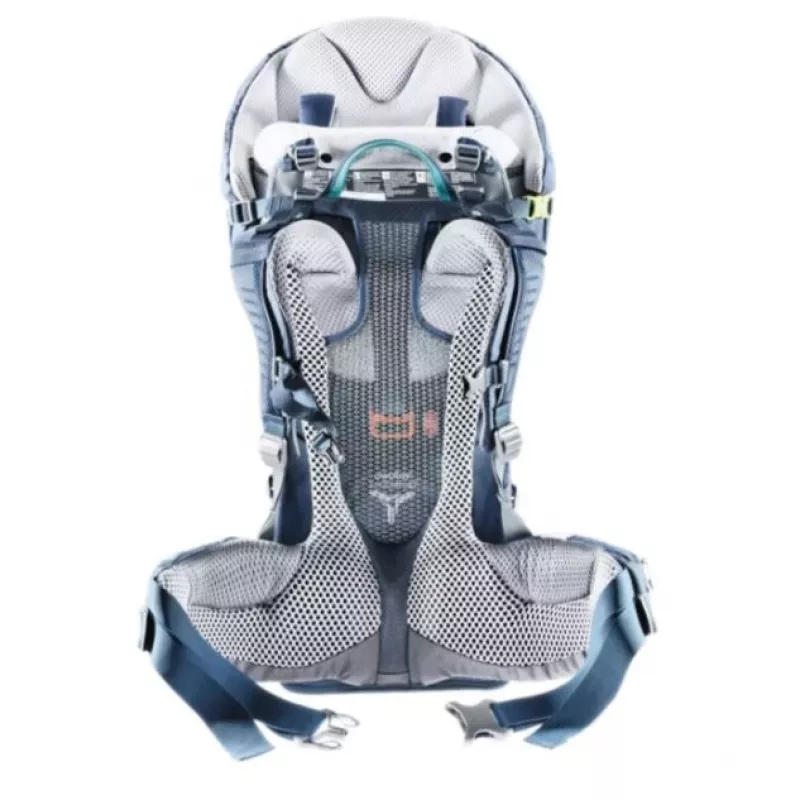 Kūdikio nešiojimo kuprinė Deuter Kid Comfort Pro, mėlyna, poliamidas, maks. 22 kg, skydelis nuo saulės, šoninė kišenė
