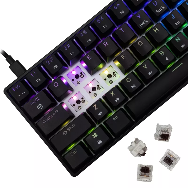 Mechaninė klaviatūra White Shark Shinobi-2 Juoda US layout su Brown jungikliais