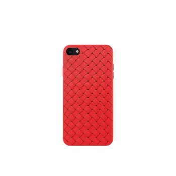 Minkštas telefono dėklas Devia, skirtas iPhone SE2, raudonas, austo rašto