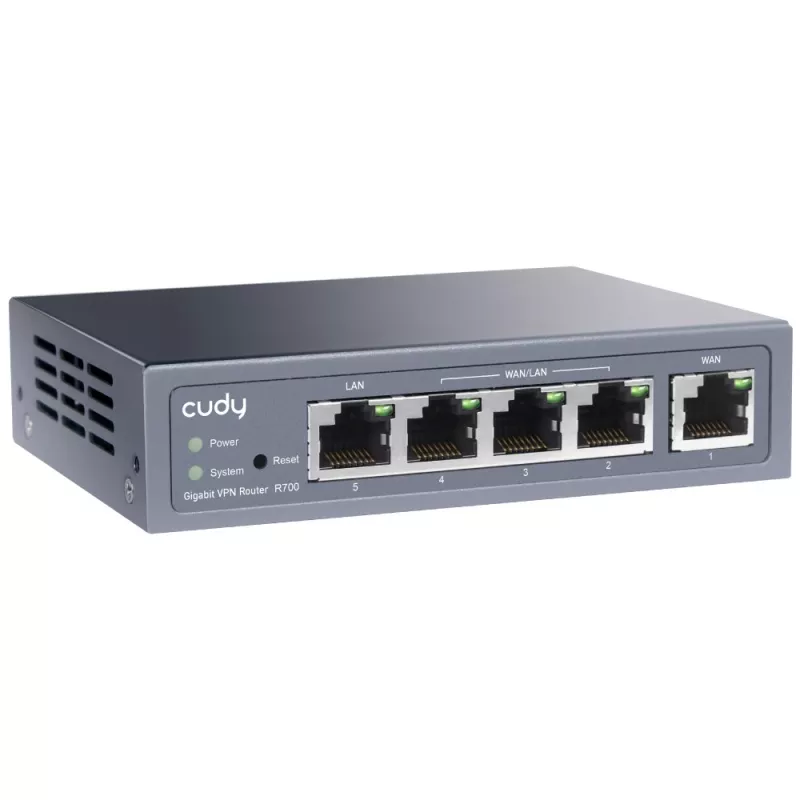 Cudy Gigabit Multi-WAN VPN maršrutizatorius laidinis maršrutizatorius Fast Ethernet, Gigabit Ethernet pilka